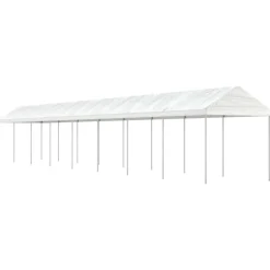 Best FinePRICE Huvimaja katolla valkoinen 17,84x2,28x2,69 m polyeteeni
