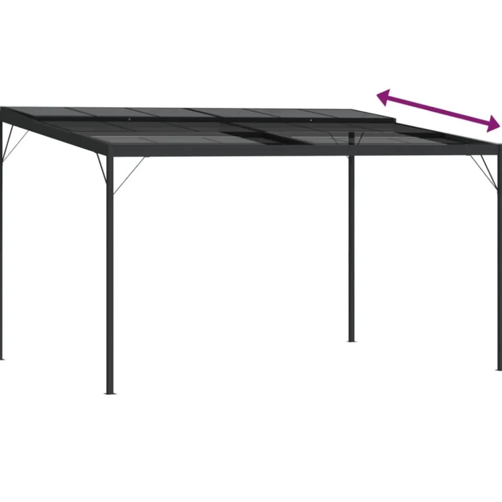 Best FinePRICE Huvimaja katolla 4x3x2,5 m alumiini ja teräs antrasiitti