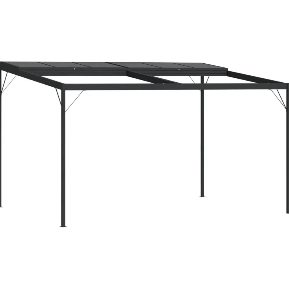 Best FinePRICE Huvimaja katolla 4x3x2,5 m alumiini ja teräs antrasiitti