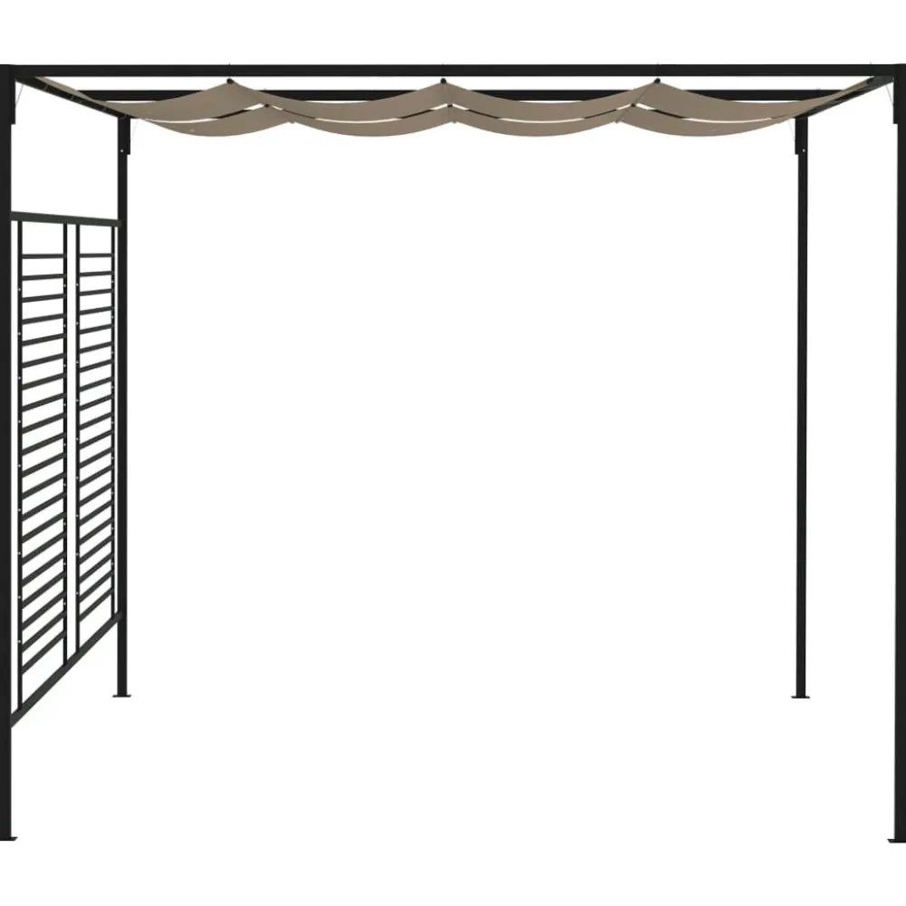 Discount FinePRICE Huvimaja sisäänvedettävä katto 3x4x2,3 m 180 g/m² taupe