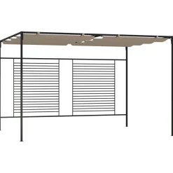 Discount FinePRICE Huvimaja sisäänvedettävä katto 3x4x2,3 m 180 g/m² taupe
