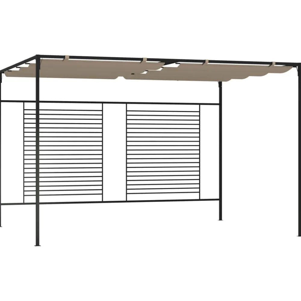 Discount FinePRICE Huvimaja sisäänvedettävä katto 3x4x2,3 m 180 g/m² taupe