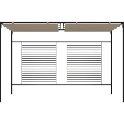 Discount FinePRICE Huvimaja sisäänvedettävä katto 3x4x2,3 m 180 g/m² taupe