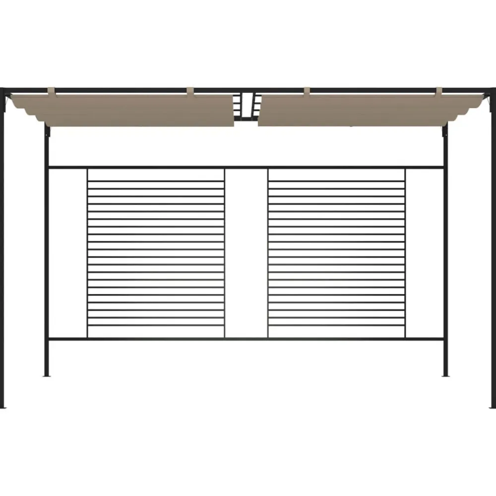 Discount FinePRICE Huvimaja sisäänvedettävä katto 3x4x2,3 m 180 g/m² taupe