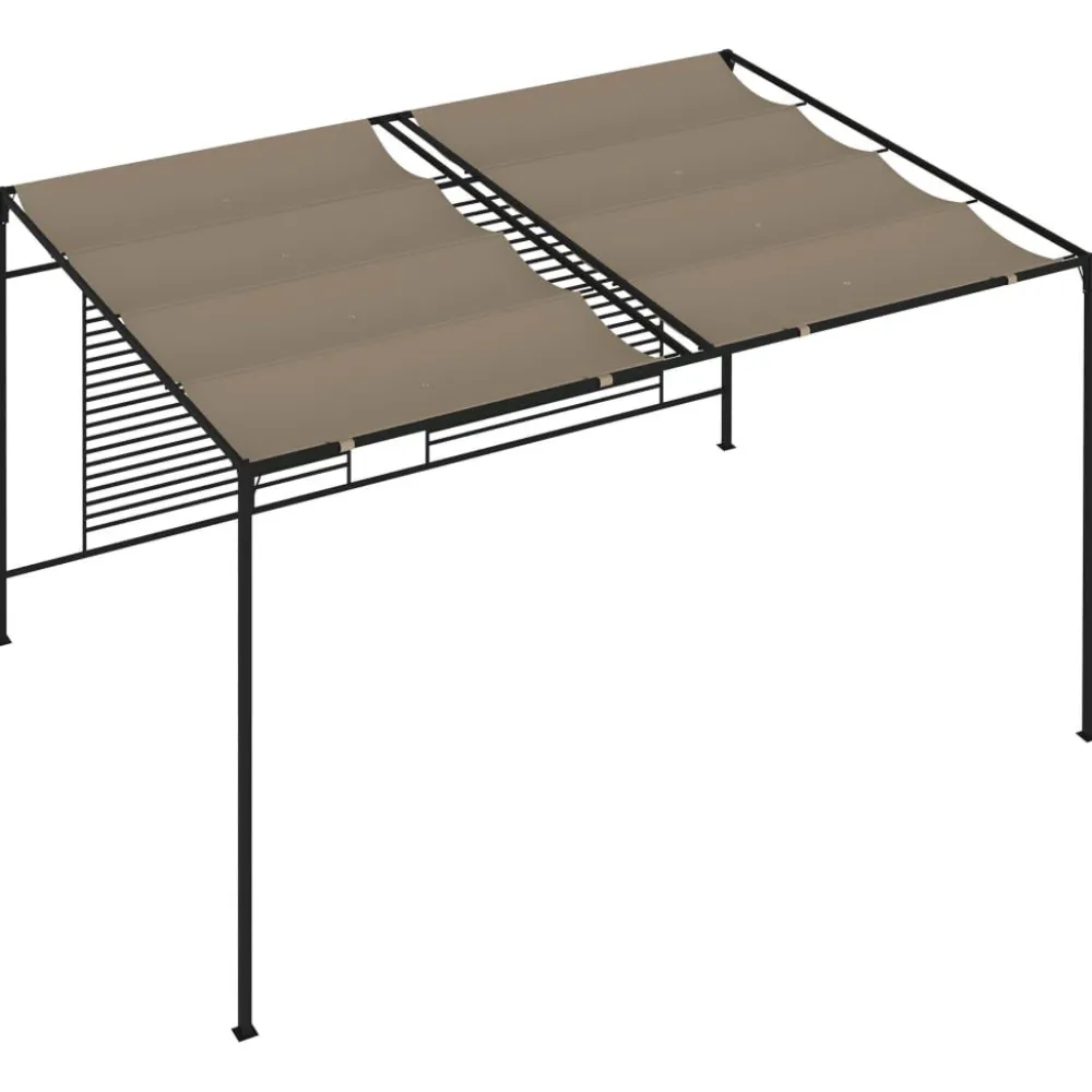 Discount FinePRICE Huvimaja sisäänvedettävä katto 3x4x2,3 m 180 g/m² taupe