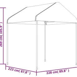 New FinePRICE Huvimaja valkoinen 2,28x2,23x2,69 m polyeteeni