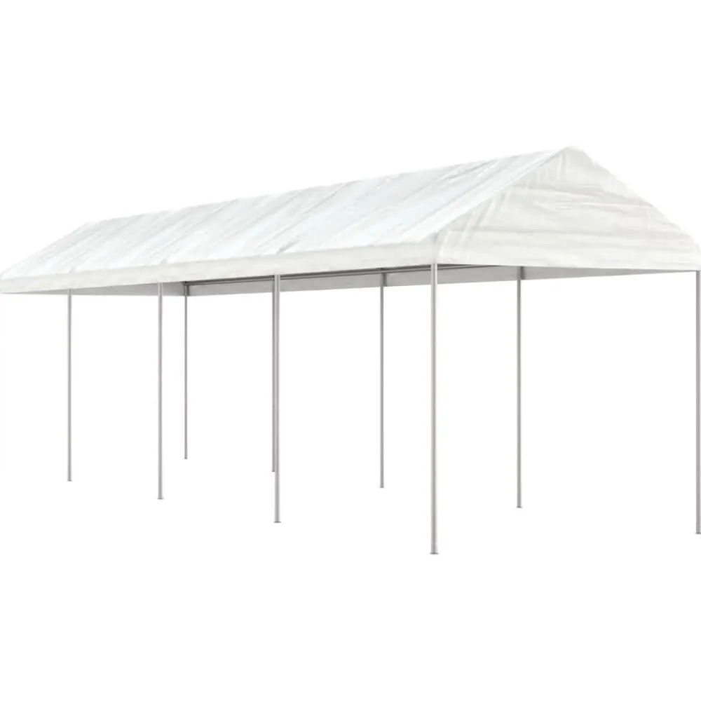 Discount FinePRICE Huvimaja valkoinen 8,92x2,28x2,69 m polyeteeni