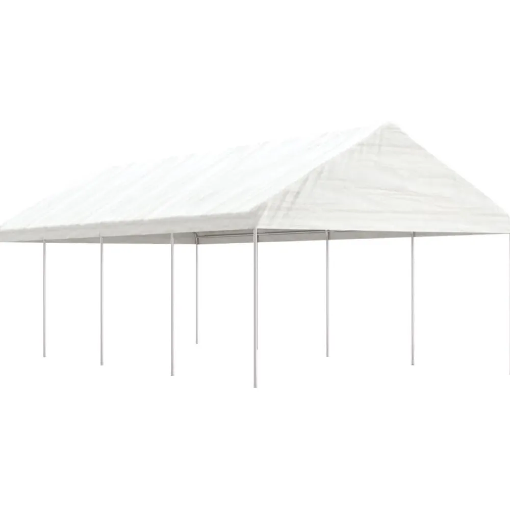 Hot FinePRICE Huvimaja valkoinen 8,92x4,08x3,22 m polyeteeni
