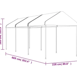 Discount FinePRICE Huvimaja valkoinen 6,69x2,28x2,69 m polyeteeni