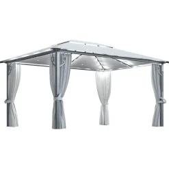 New FinePRICE Huvimaja verhoilla ja LED-valonauhoilla, alumiini, eri kokoja ja värejä