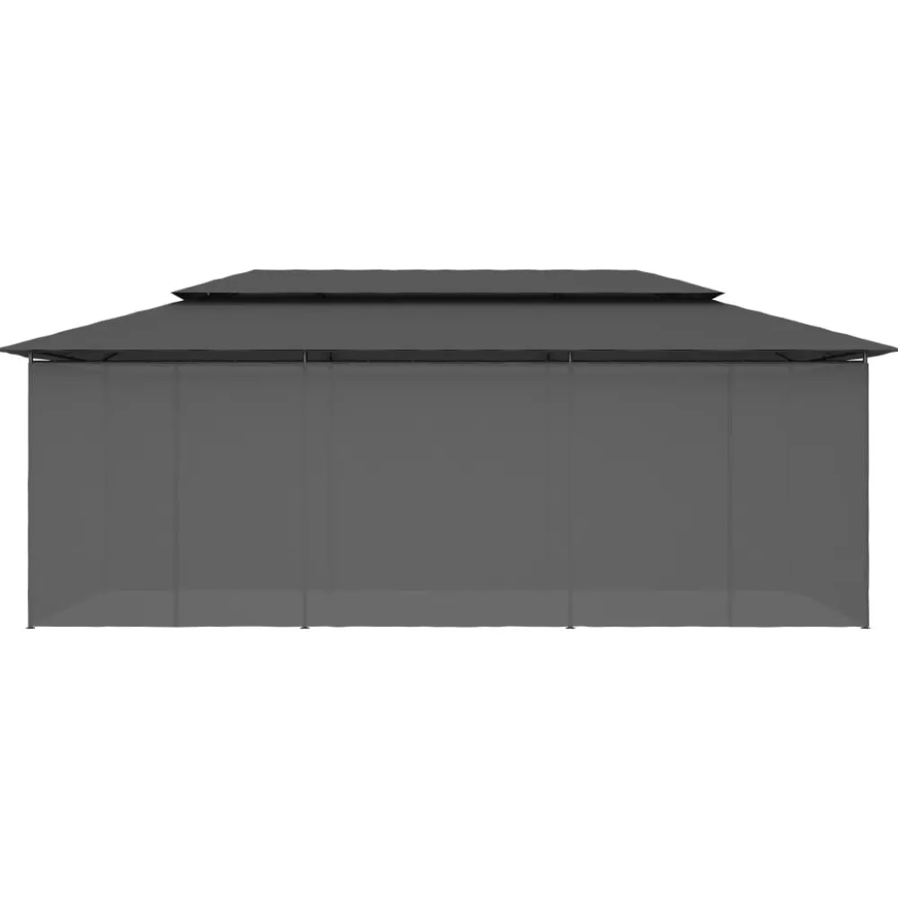 FinePRICE Huvimaja verhoilla 600x298x270 cm antrasiitti