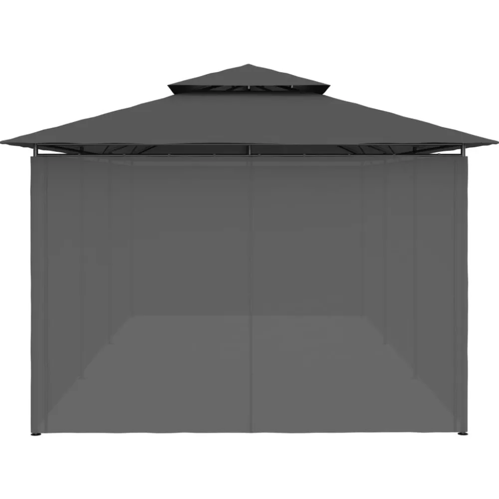 FinePRICE Huvimaja verhoilla 600x298x270 cm antrasiitti