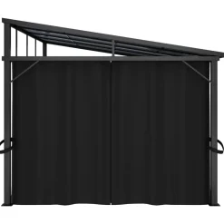 FinePRICE Huvimaja verhoilla 405x294x244 cm antrasiitti