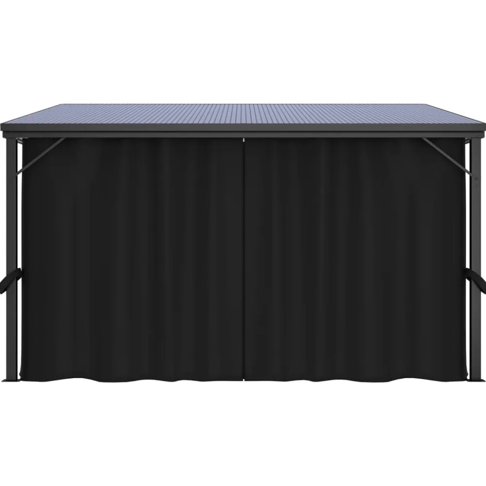 FinePRICE Huvimaja verhoilla 405x294x244 cm antrasiitti