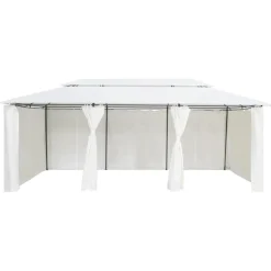 Best FinePRICE Huvimaja verhoilla 600x298x270 cm 180 g/m² valkoinen