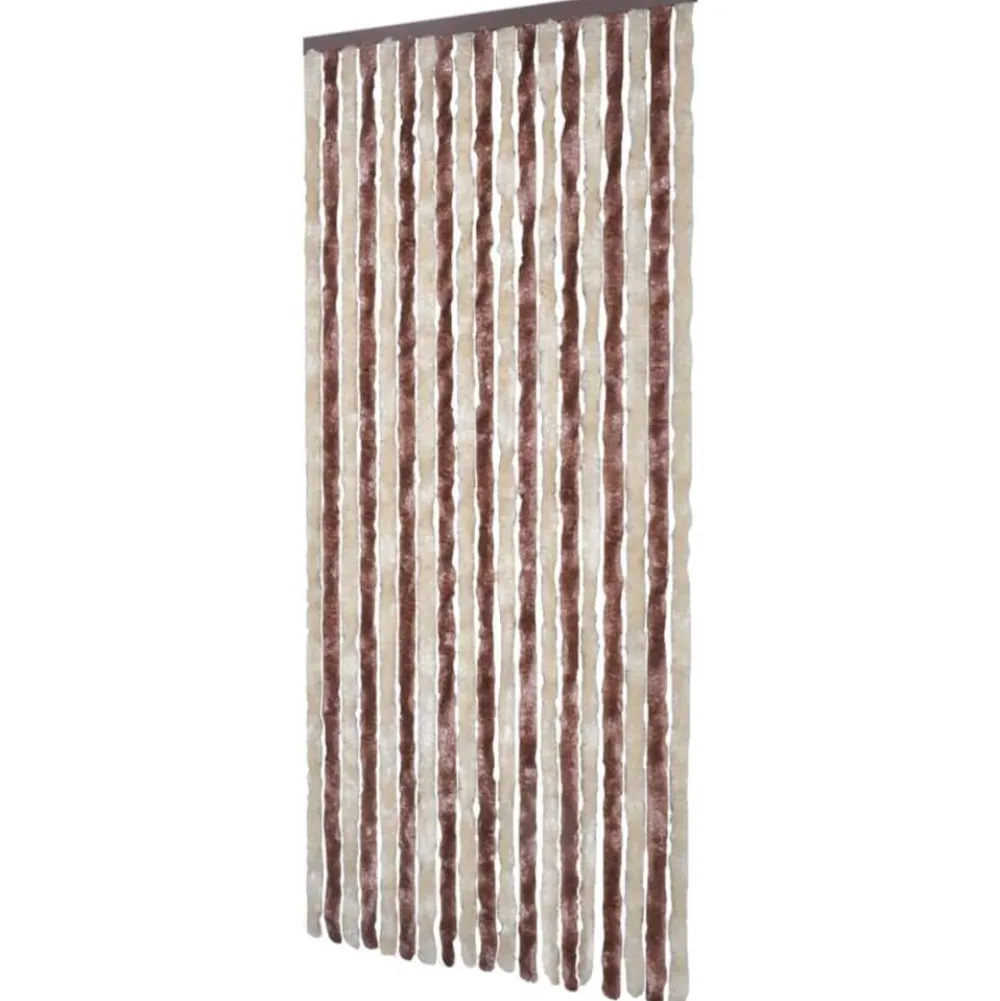 Outlet FinePRICE Hyönteisverho beige ja vaaleanruskea 90x200 cm chenille