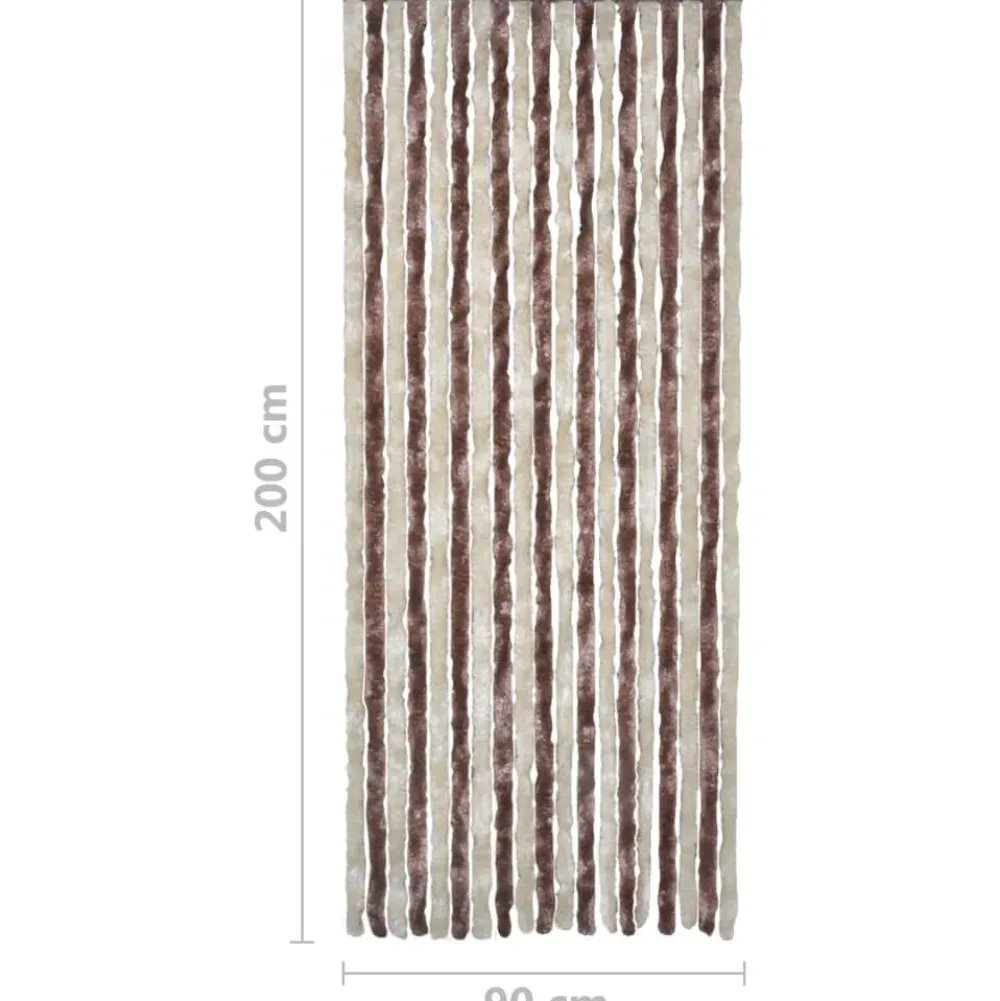 Outlet FinePRICE Hyönteisverho beige ja vaaleanruskea 90x200 cm chenille