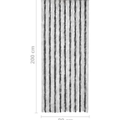 Outlet FinePRICE Hyönteisverho harmaa ja valkoinen 90x200 cm chenille