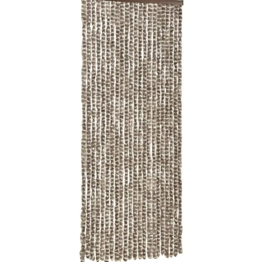 FinePRICE Hyönteisverho harmaanruskea ja valkoinen 90x220 cm chenille