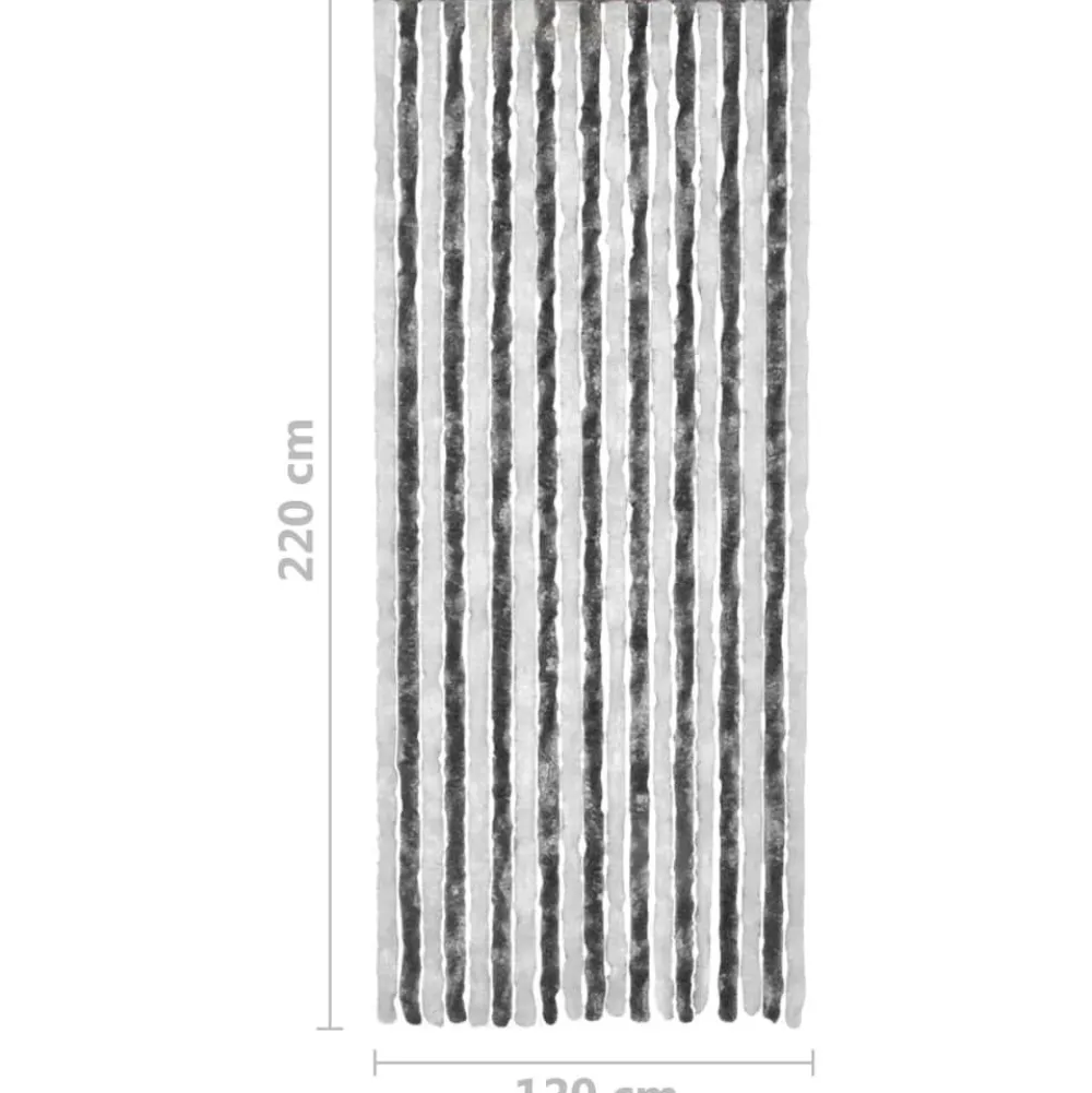 Clearance FinePRICE Hyönteisverho harmaavalkoinen 120x220 cm chenille