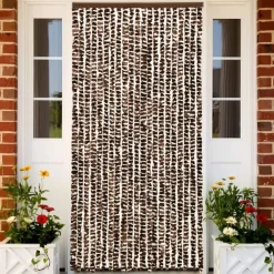 Discount FinePRICE Hyönteisverho ruskea ja valkoinen 90x220 cm chenille