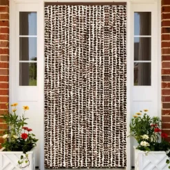 Clearance FinePRICE Hyönteisverho ruskea ja valkoinen 100x220 cm chenille