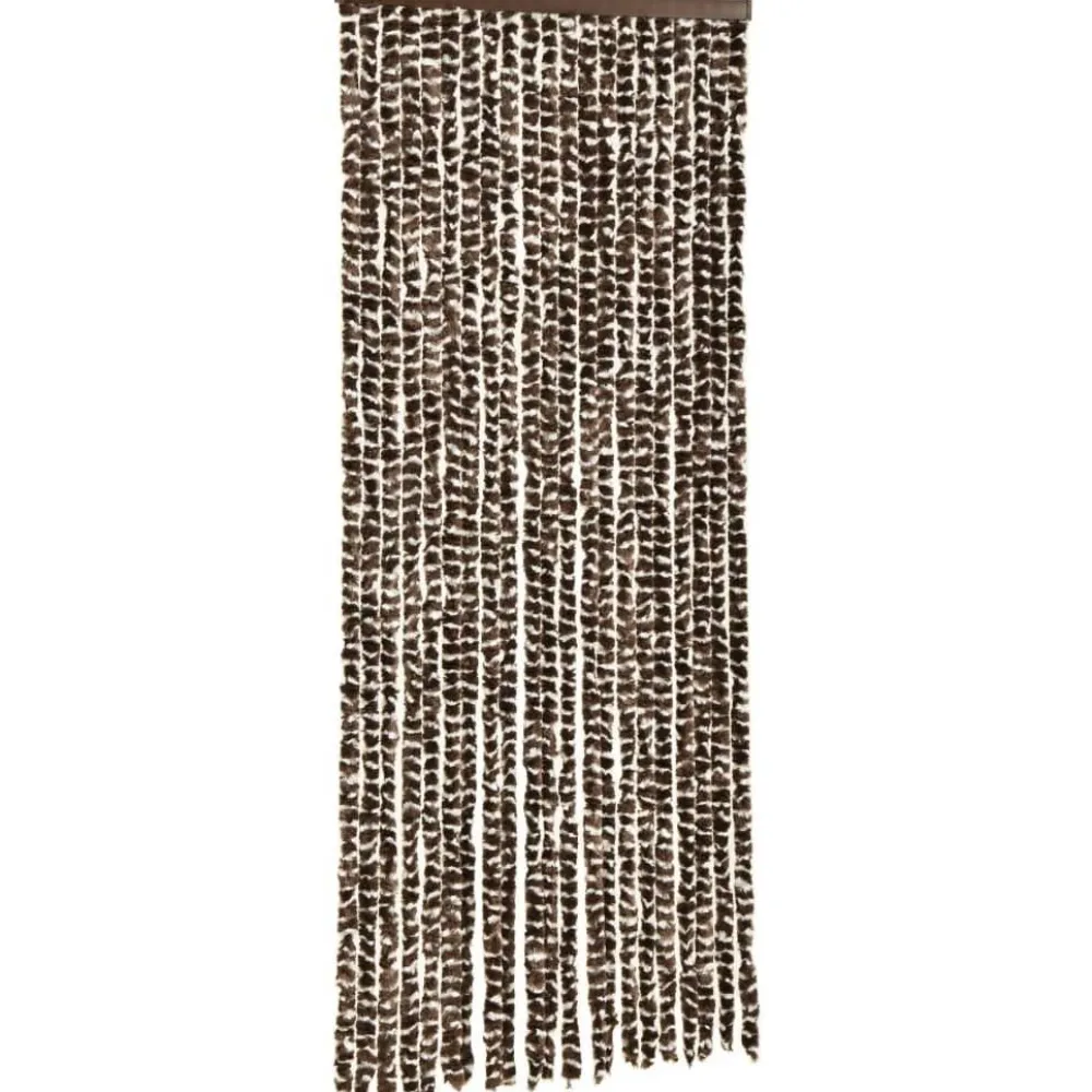 FinePRICE Hyönteisverho ruskea ja valkoinen 56x185 cm chenille
