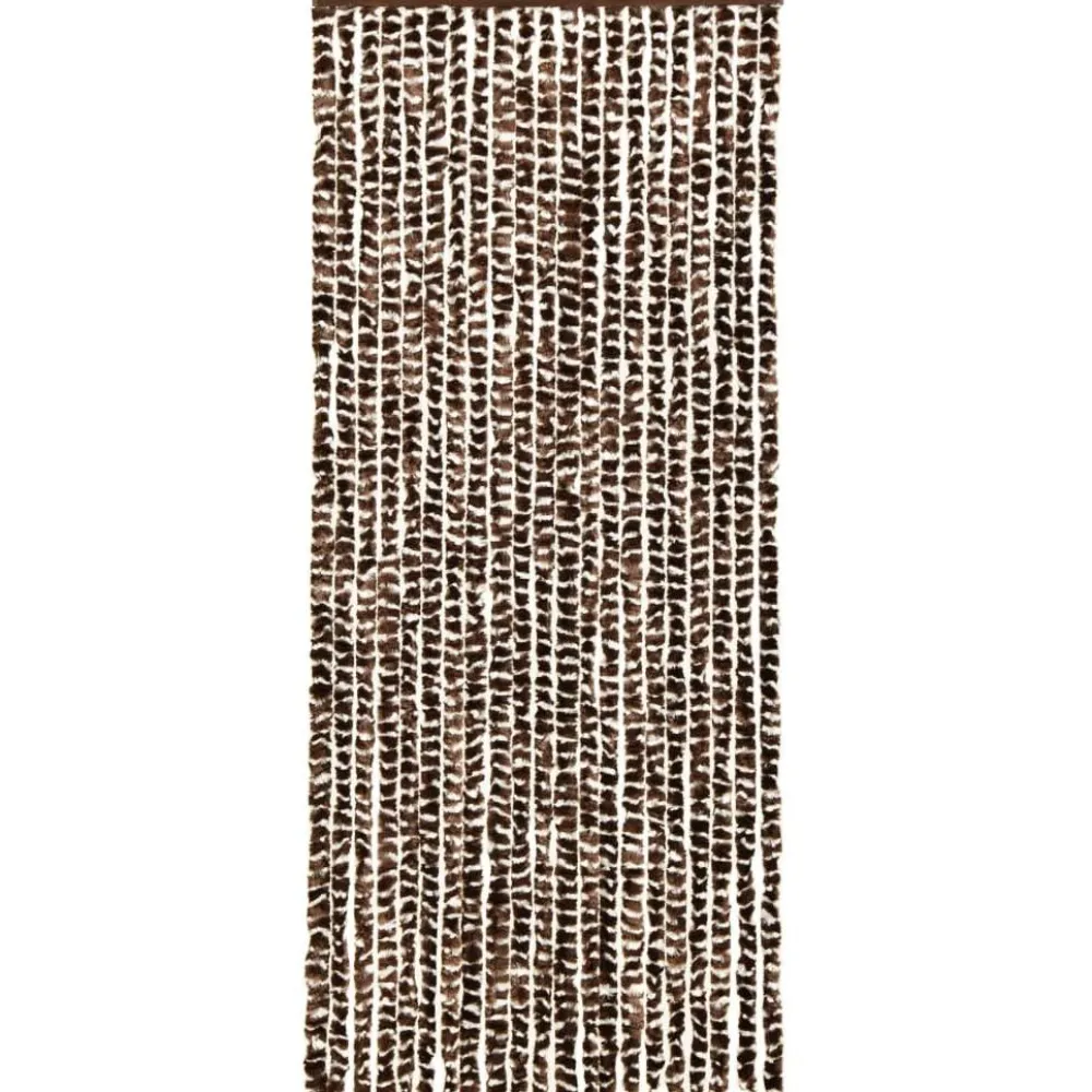 FinePRICE Hyönteisverho ruskea ja valkoinen 56x185 cm chenille
