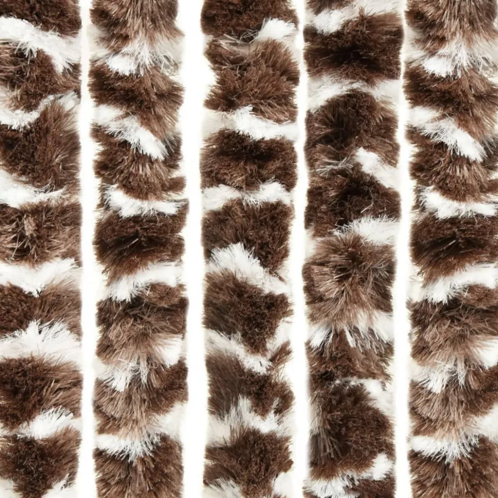 FinePRICE Hyönteisverho ruskea ja valkoinen 56x185 cm chenille