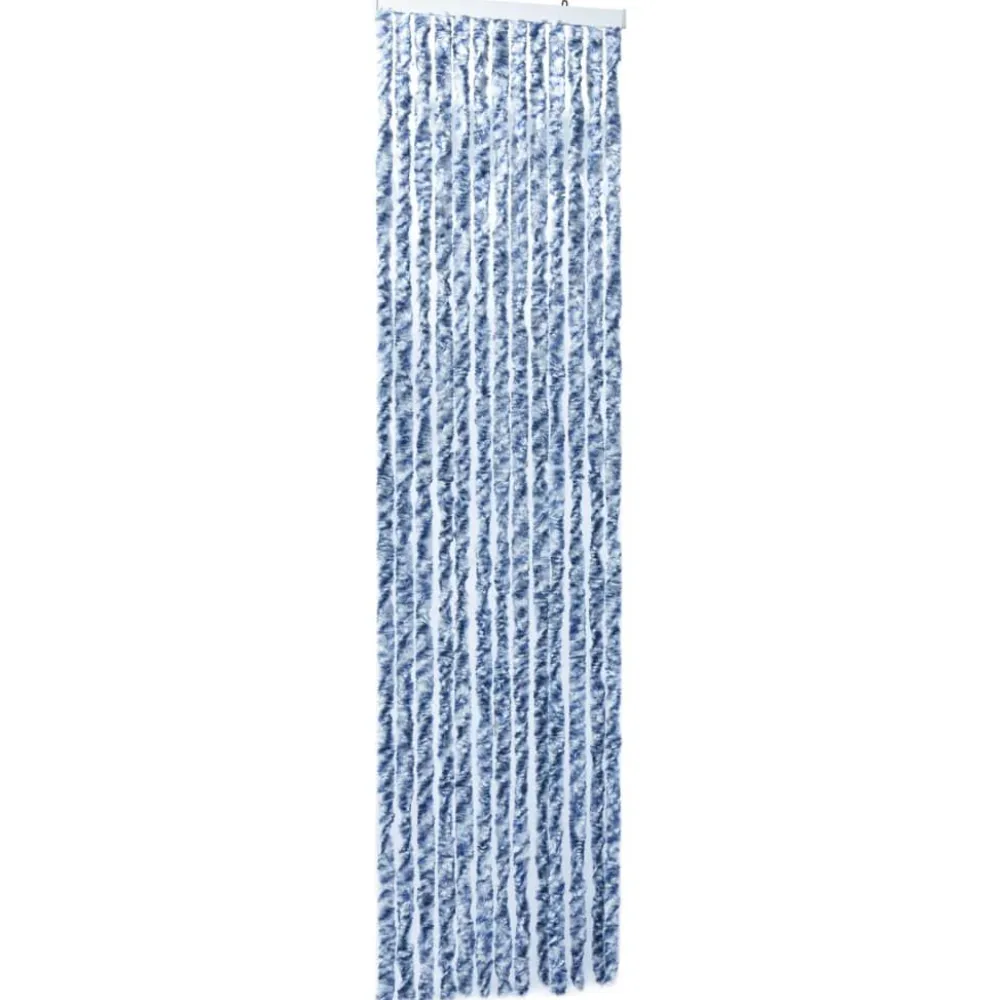 Sale FinePRICE Hyönteisverho sininen, valkoinen ja hopea 56x185 cm Chenille