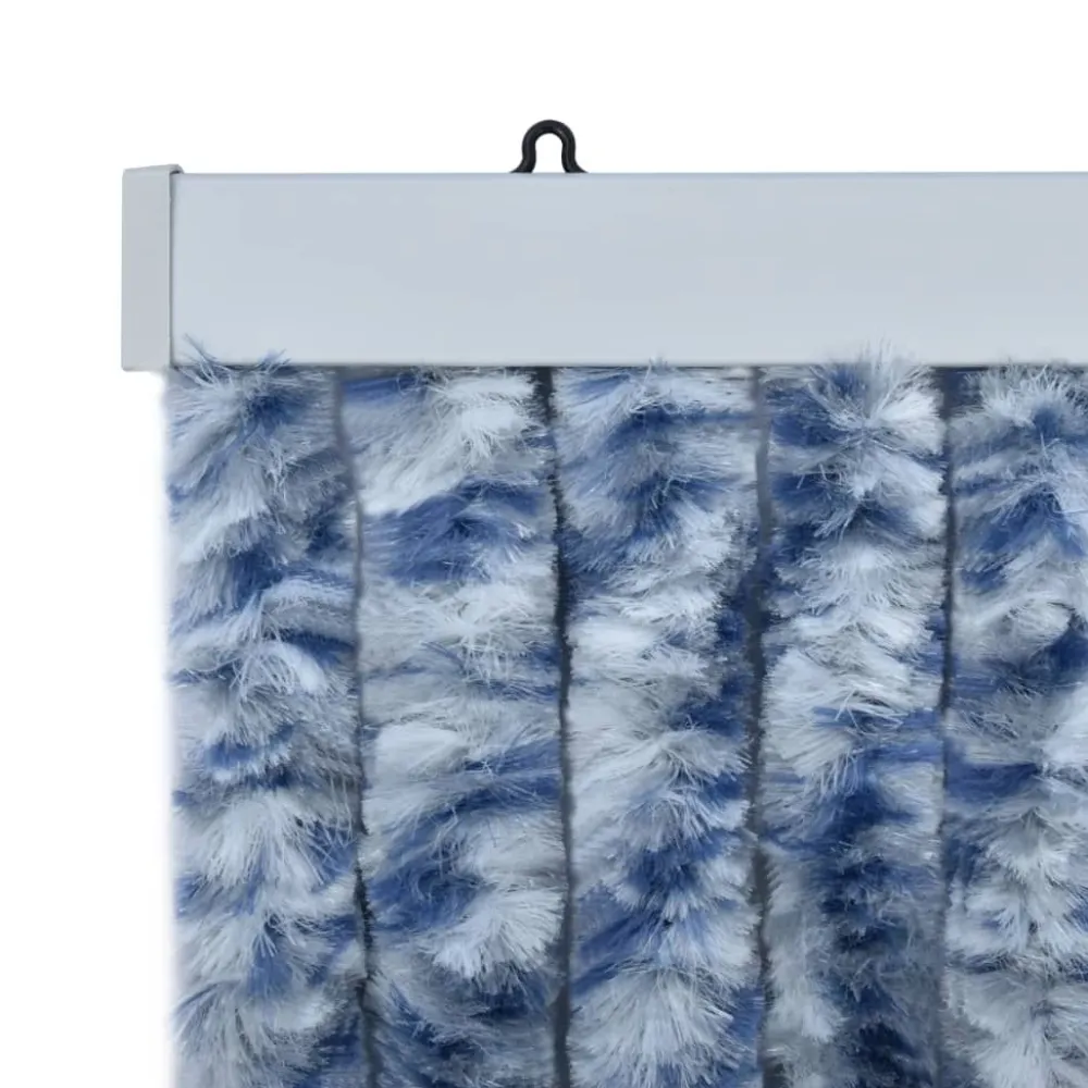 Sale FinePRICE Hyönteisverho sininen, valkoinen ja hopea 56x185 cm Chenille