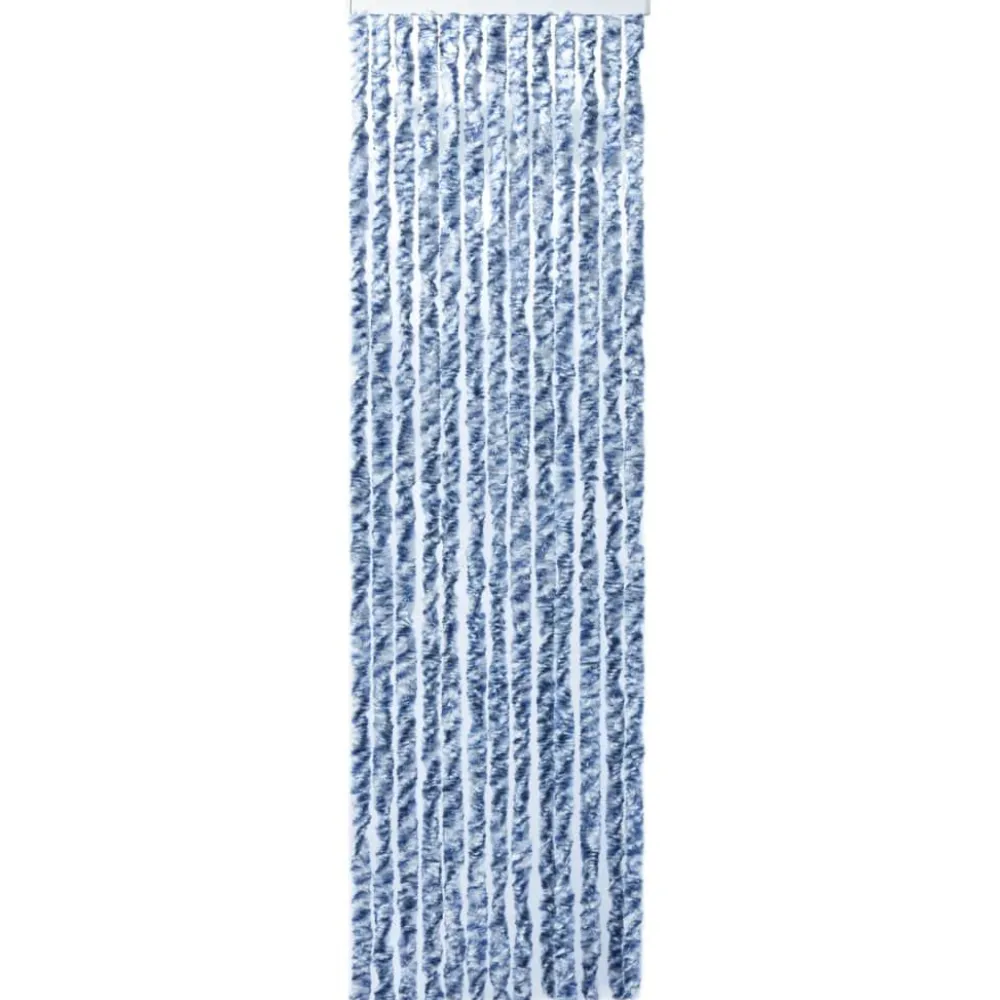 Sale FinePRICE Hyönteisverho sininen, valkoinen ja hopea 56x185 cm Chenille