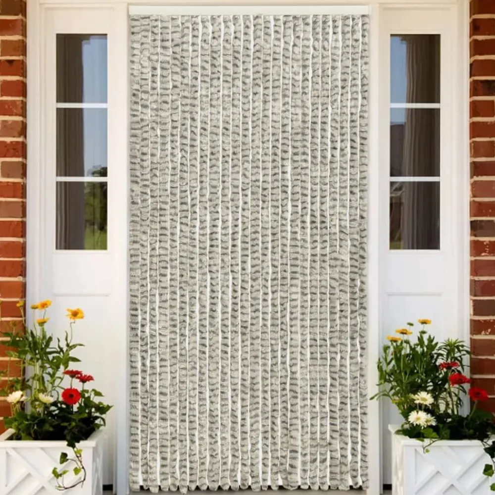 Online FinePRICE Hyönteisverho vaalean- ja tummanharmaa 100x220 cm chenille