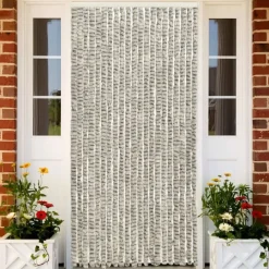 Outlet FinePRICE Hyönteisverho vaalean- ja tummanharmaa 56x185 cm chenille