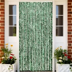 Discount FinePRICE Hyönteisverho vihreä ja valkoinen 90x220 cm chenille
