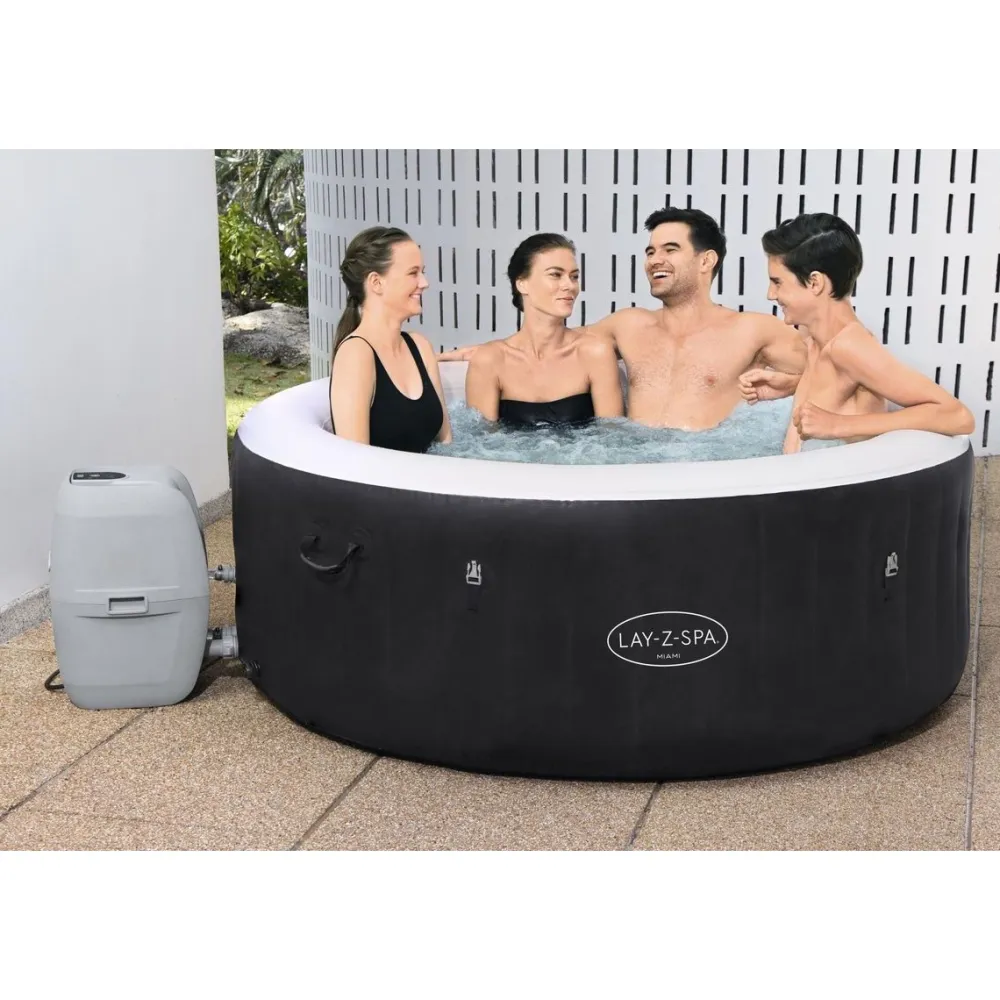 Bestway Ilmatäytteinen poreallas Lay-Z-Spa Miami AirJet 2-4 hlöä musta