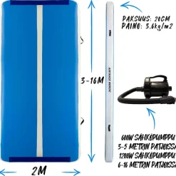 Sale AirTrack Nordic Ilmavolttipatja Deluxe Wide ilmavolttirata eri kokoja