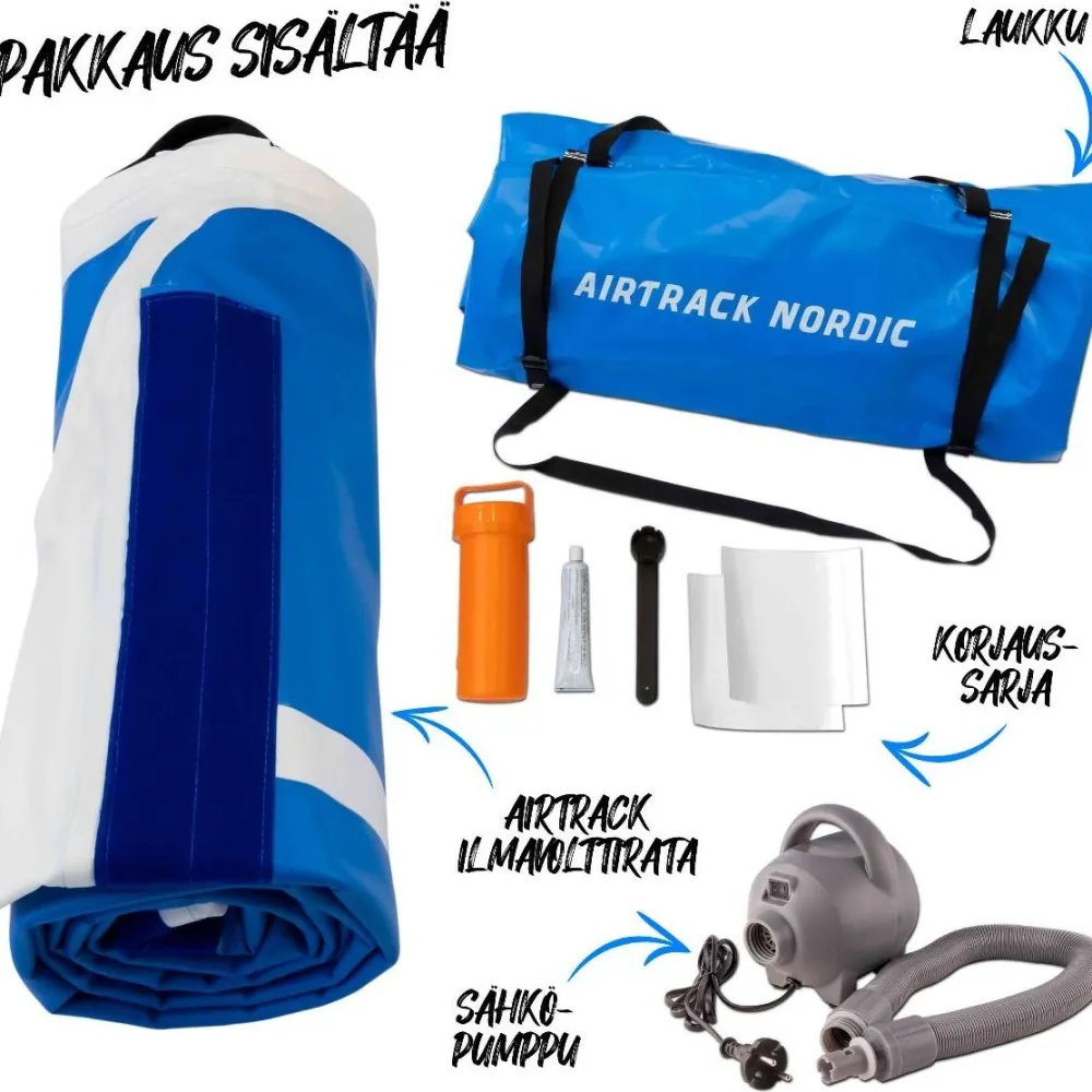 Sale AirTrack Nordic Ilmavolttipatja Deluxe Wide ilmavolttirata eri kokoja