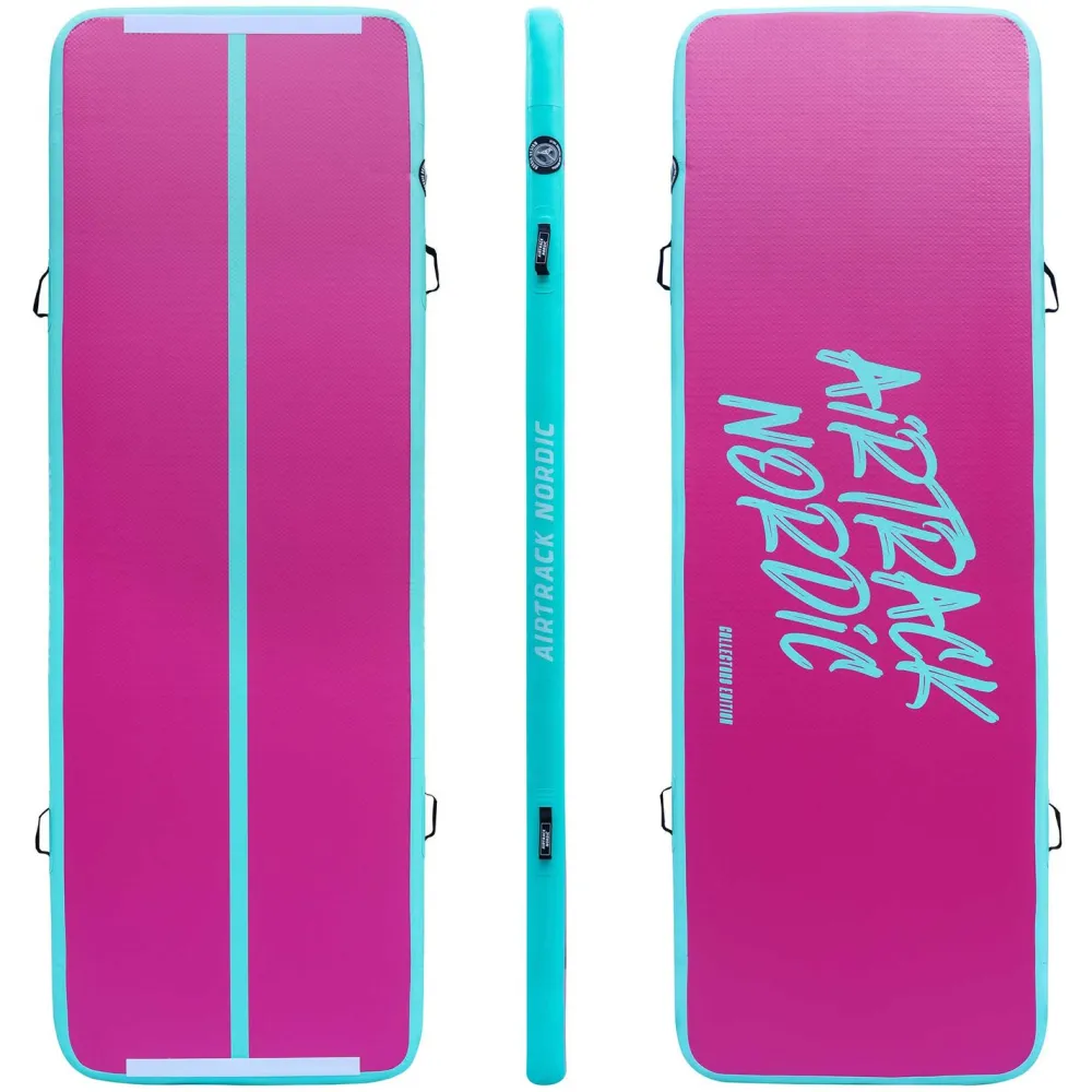 New AirTrack Nordic Ilmavolttipatja Home Collectors Edition, 3m, pinkki-minttu