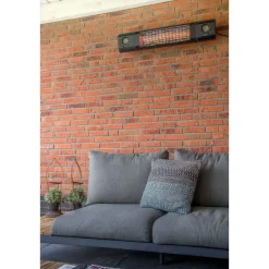 Outlet Pistesarjat Infralämmitin Sunred Ultra Sun and Sound Wall, IP54, 2000W, musta