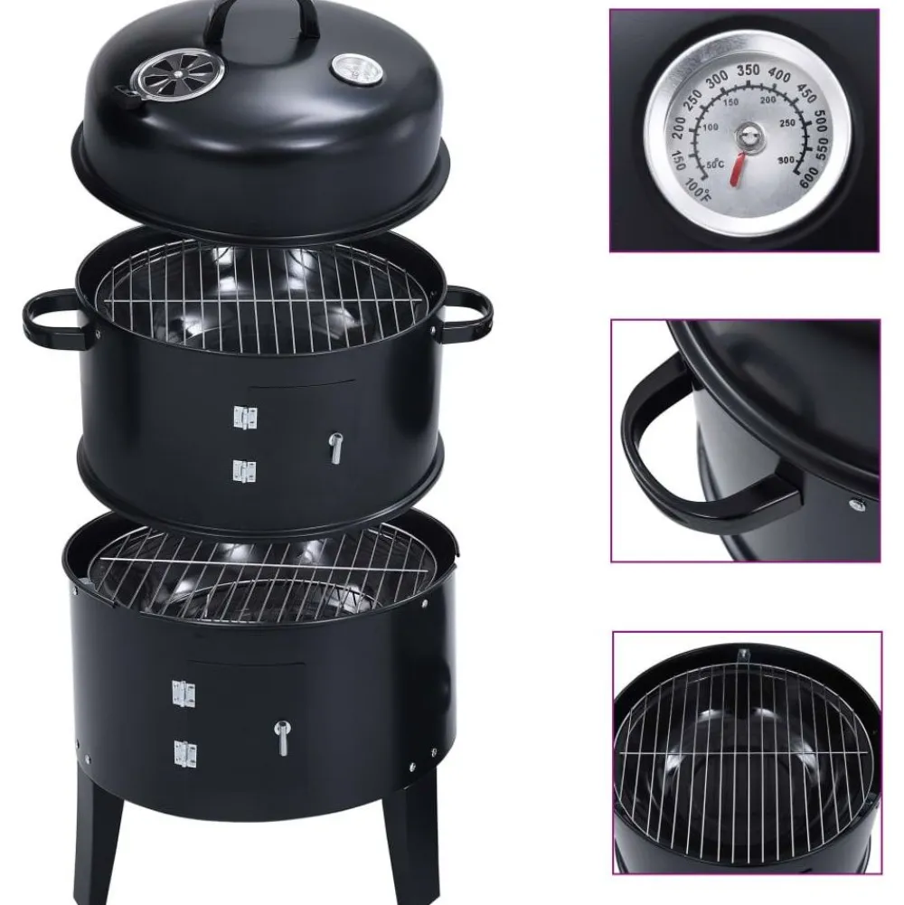 New FinePRICE 3-in-1 hiilisavustin bbq-grilli 40x80 cm