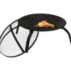 FinePRICE 2-in-1 tulimalja/grilli ja hiilihanko 56x56x49 cm musta teräs