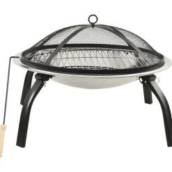 Hot FinePRICE 2-in-1 tulimalja/grilli ja hiilihanko 56x56x49 cm hopea ruostum. teräs
