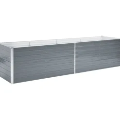Hot FinePRICE Istutuslaatikko galvanoitu teräs 320x80x77 cm harmaa
