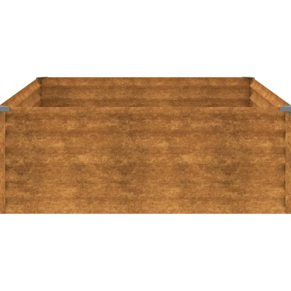 New FinePRICE Istutuslaatikko 100x100x36 cm corten-teräs