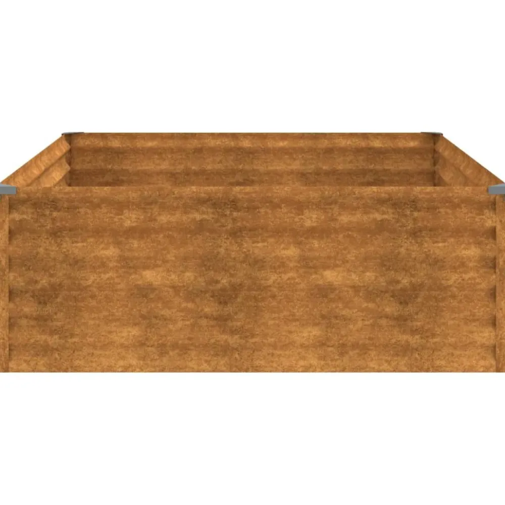 New FinePRICE Istutuslaatikko 100x100x36 cm corten-teräs