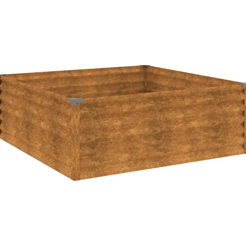 New FinePRICE Istutuslaatikko 100x100x36 cm corten-teräs