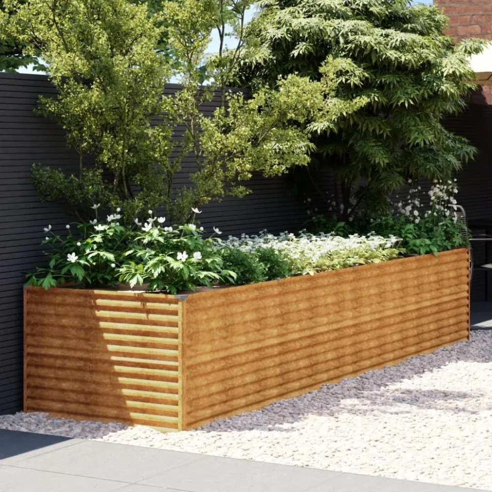 Hot FinePRICE Istutuslaatikko 386x100x69 cm corten-teräs