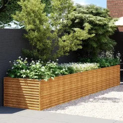 Hot FinePRICE Istutuslaatikko 479x100x69 cm corten-teräs