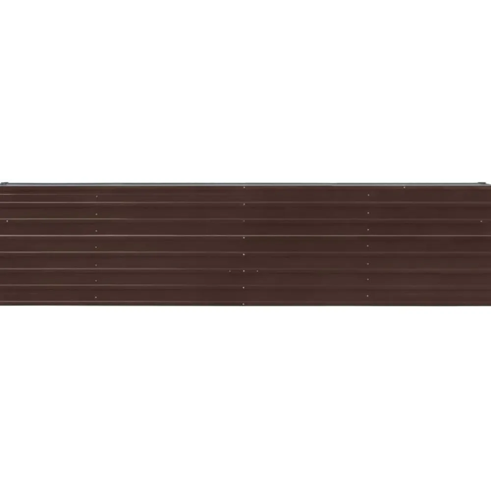 Best FinePRICE Istutuslaatikko 320x40x77 cm galvanoitu ruskea